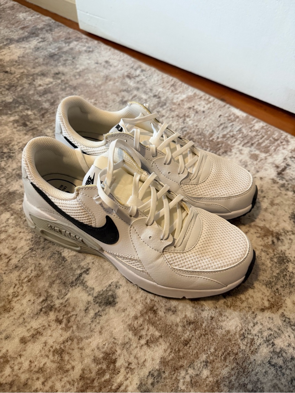 Nike White Sneakers with Black Swoosh